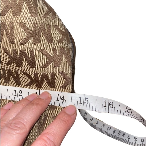 Michael Kors Jet Set brown & tan canvas Logo Tote Handbag satchel shoulder Purse - Picture 16 of 16